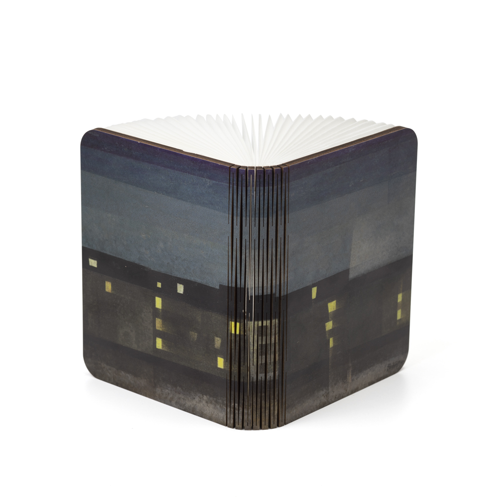 Medium Book Lamp / Buchleuchte - Medium - Lyonel Feininger, Häuserzeile *ADS*