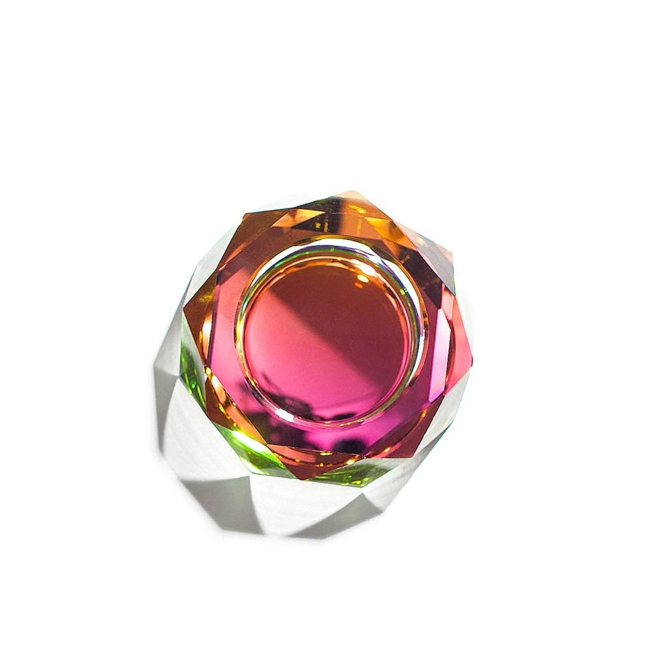 Schale; Regenbogen; Kristallglas; klar, regenbogenfarben; 4 x 14.5 x 14.5; Fundamental Berlin