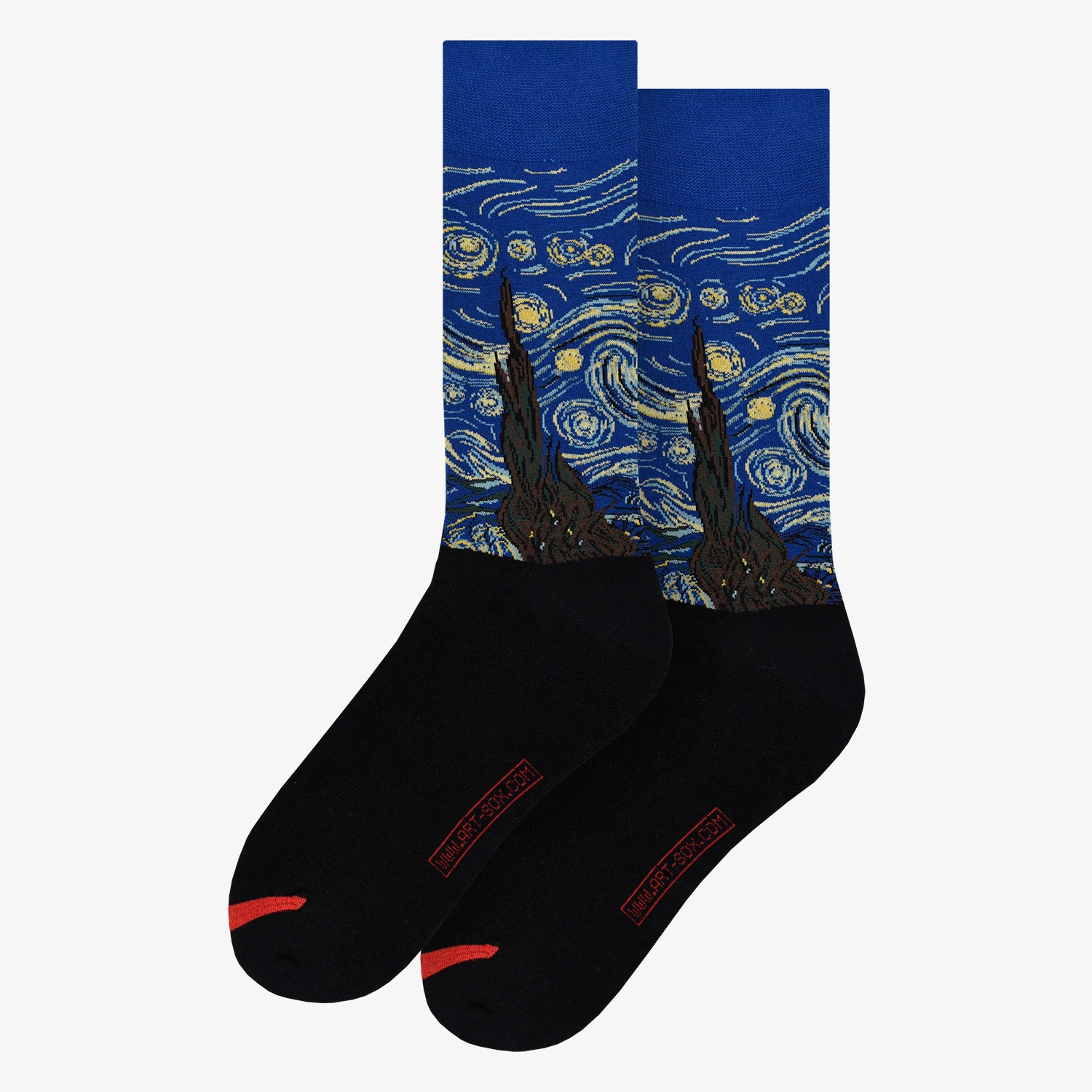 Socken; Vincent van Gogh - Starry Night; Baumwolle (80%), Polyamid (18%), Elastan (2%); blau, braun,  gelb, schwarz; 36-40; MuseARTa