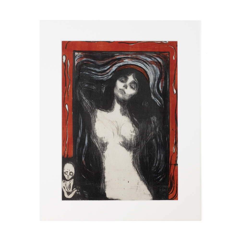 Kunstdruck mit Passepartout; Edvard Munch - Madonna; 30 x 24