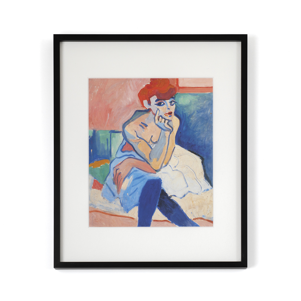 Kunstdruck mit Passepartout, gerahmt; André Derain - La femme en chemise; 30 x 24 *ADS*