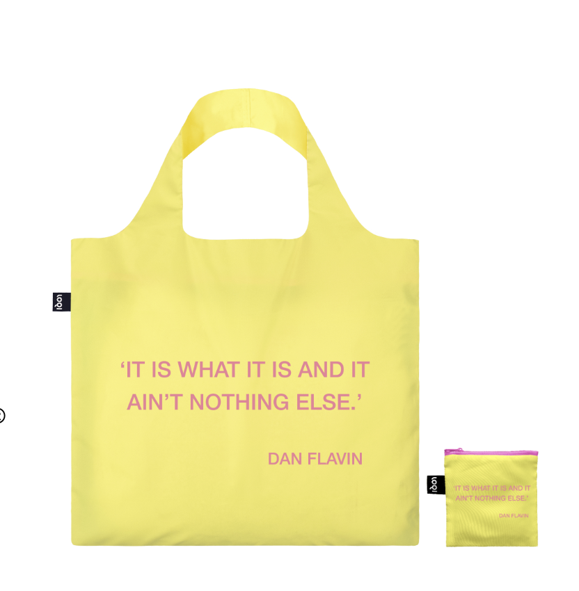 Tasche; Dan Flavin - It is what it is and it ain't nothing else; Polyester; neongelb, pink; 42 x 50; Kunstmuseum Basel x Loqi